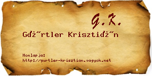 Gürtler Krisztián névjegykártya